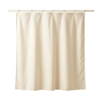 Hill Branch Shower Curtain Hanging Flat From A Plain Rod - Cream