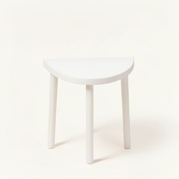 Olive Arc Compact Balcony Table - White (synthetic illustration; no displayed measurements)