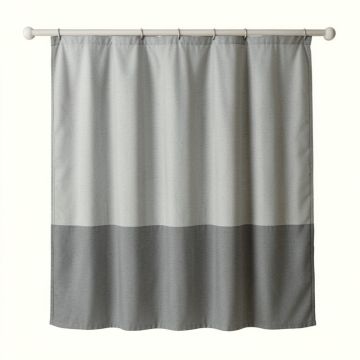 Briar Bend Shower Curtain Hanging Flat From A Plain Rod - Gray (synthetic illustration; no displayed measurements)