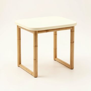 Elm Bridge Compact Balcony Table - Cream (synthetic illustration; no displayed measurements)