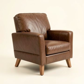 Kassell 43.5 '' Wide Leather Match Armchair (synthetic illustration; no displayed measurements)