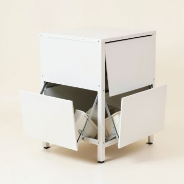 Laurel Dell Freestanding Pull-Out Hamper Cabinet - White (synthetic illustration; no displayed measurements)