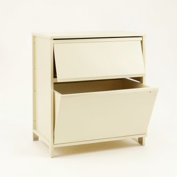 Bay Edge Freestanding Pull-Out Hamper Cabinet - Cream (synthetic illustration; no displayed measurements)