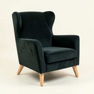 Nestor 27.6 '' Wide Velvet Wingback Chair (synthetic illustration; no displayed measurements)