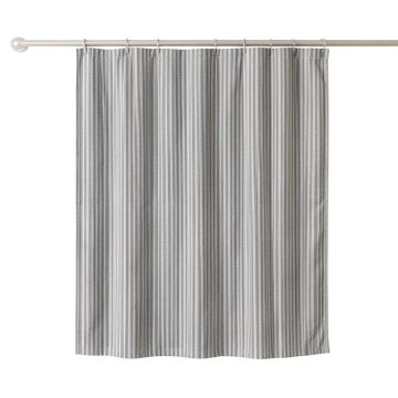 Ridge Bend Shower Curtain Hanging Flat From A Plain Rod - Gray