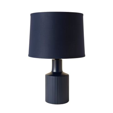 Aspen Branch Table Lamp With A Plain Fabric Shade - Navy