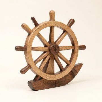 Bucoli Wooden Ship Wheel Sculpture (synthetic illustration; no displayed measurements)