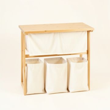 Harbor Dell Laundry Sorting Station With Plain Removable Bags - Ivory (synthetic illustration; no displayed measurements)