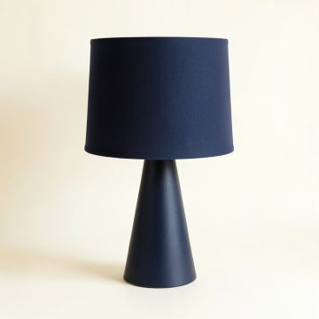Heath Branch Table Lamp With A Plain Fabric Shade - Navy (synthetic illustration; no displayed measurements)