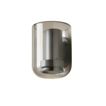 Ash Dell Wall Sconce Mounted On A Plain Wall - Gray