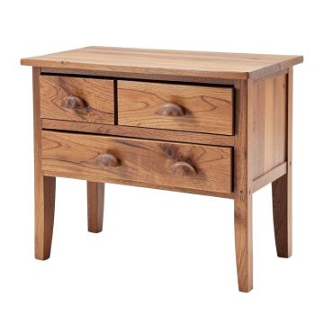 Joulane Solid Wood 3 - Drawer End Table (synthetic illustration; no displayed measurements)