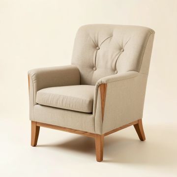 Millett 31.5 '' Wide Tufted Linen Wingback Chair (synthetic illustration; no displayed measurements)