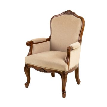 Jules Queen Anne Back Arm Chair In Clear