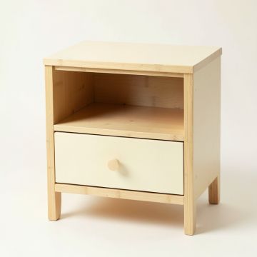 Pine Arc Nightstand - Cream (synthetic illustration; no displayed measurements)