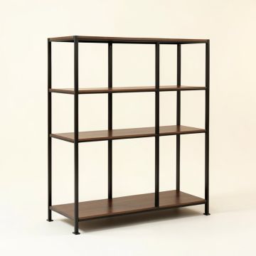 Elkan 70.8 '' X 70.8 '' Steel Etagere Bookcase (synthetic illustration; no displayed measurements)