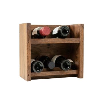 Stowe 5 Bottle Solid Wood Wall Mounted Wine & Glass Rack