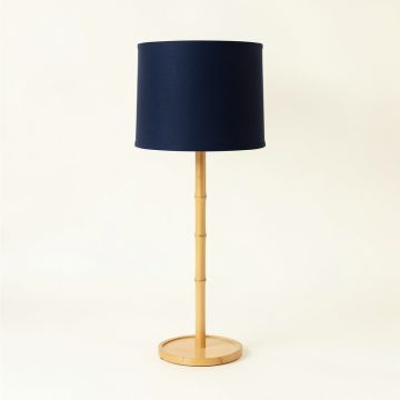 Birch Crest Floor Lamp With A Plain Fabric Shade - Navy (synthetic illustration; no displayed measurements)