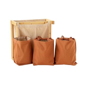 Harbor Bend Laundry Sorting Station With Plain Removable Bags - Terracotta