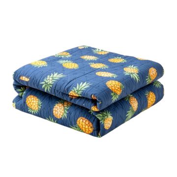 Aloha Pineapple Cotton Single Reversible Quilt
