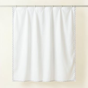 Slate Crossing Shower Curtain Hanging Flat From A Plain Rod - White (synthetic illustration; no displayed measurements)