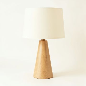 Rowan Brook Table Lamp With A Plain Fabric Shade - Cream (synthetic illustration; no displayed measurements)
