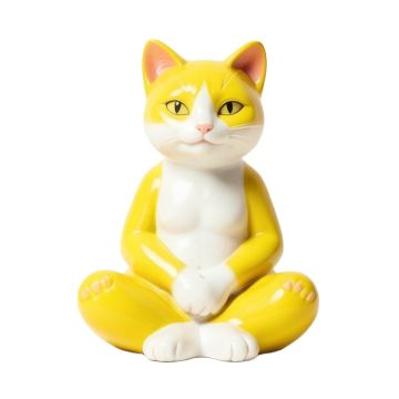 Zen Kitty Meditating Cat Statue