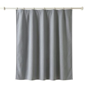 Aspen Bluff Shower Curtain Hanging Flat From A Plain Rod - Gray