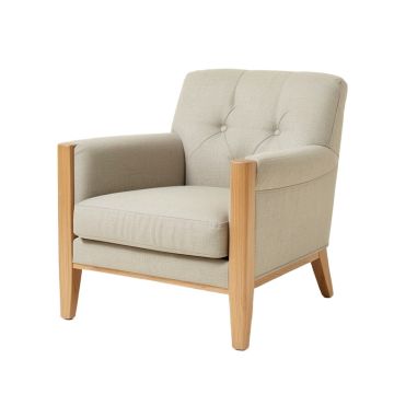 Bouwhuis 26.4 '' Wide Tufted Linen Armchair