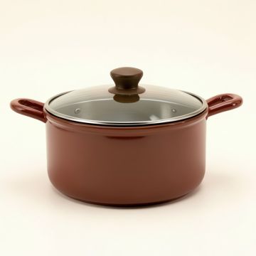 Ayesha Home Collection Porcelain Enamel Nonstick Saucepan With Lid , 3-Quart (synthetic illustration; no displayed measurements)