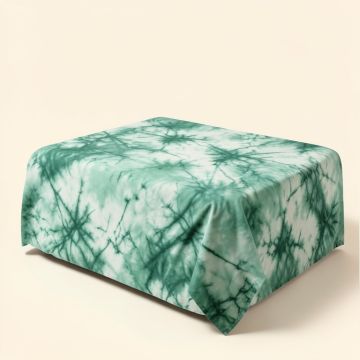 Aqua Tie Dye Effect Leaves Seem Design Image Duvet Cover Set (synthetic illustration; no displayed measurements)