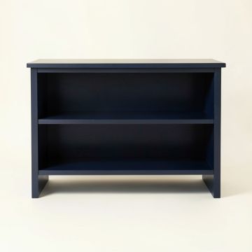 Slate Bend Low Bookcase - Navy (synthetic illustration; no displayed measurements)