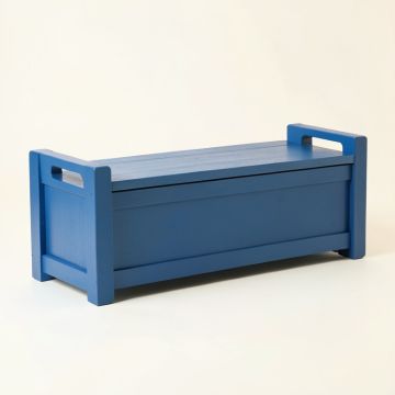 Reed Dale Narrow Outdoor Storage Bench - Blue (synthetic illustration; no displayed measurements)