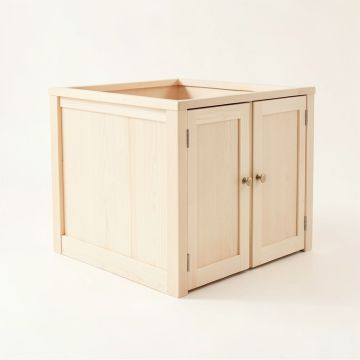 Maple Crest Empty Furniture-Style Litter Enclosure - Ivory (synthetic illustration; no displayed measurements)