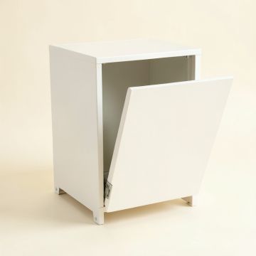 Dune Brook Freestanding Pull-Out Hamper Cabinet - White (synthetic illustration; no displayed measurements)