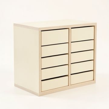 Ridge Dell Small-Parts Storage Drawer Cabinet - Cream (synthetic illustration; no displayed measurements)
