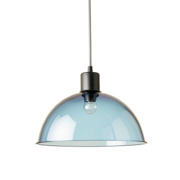 Reed Bridge Pendant Light Suspended From One Plain Cable - Blue