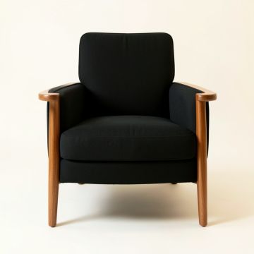 Elm Field Upholstered Armchair - Black (synthetic illustration; no displayed measurements)