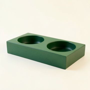 Vale Bluff Pet Feeding Stand With Two Plain Empty Bowls - Green (synthetic illustration; no displayed measurements)