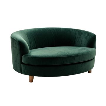 Tincher 74 '' Velvet Round Arm Curved Sofa