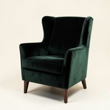 Brutus 27.6 '' Wide Velvet Wingback Chair (synthetic illustration; no displayed measurements)