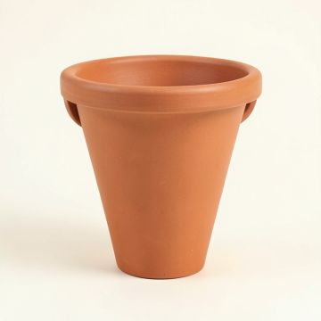 Cedar Bridge Empty Railing Planter With Integral Brackets - Terracotta (synthetic illustration; no displayed measurements)