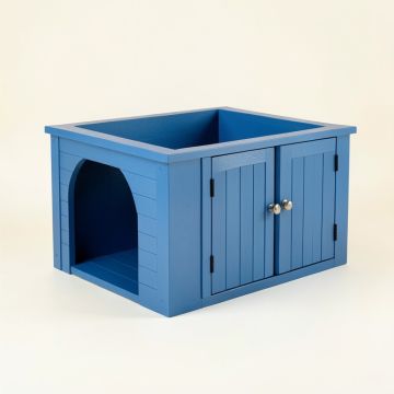 Oak Dale Empty Furniture-Style Litter Enclosure - Blue (synthetic illustration; no displayed measurements)