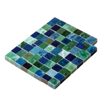 Breeze 0.62 '' X 0.62 '' Glass Mosaic Tile In Blue/Green