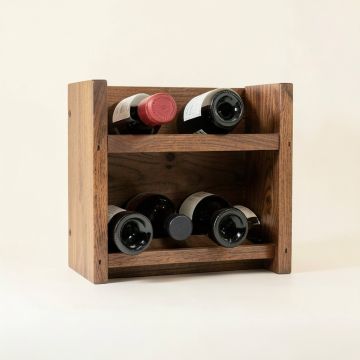 Stowe 5 Bottle Solid Wood Wall Mounted Wine & Glass Rack (synthetic illustration; no displayed measurements)