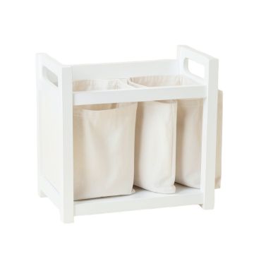 Wren Crossing Laundry Sorting Station With Plain Removable Bags - White