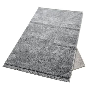 Malloy Ombre Fringe Flatweave Cotton Gray Rug
