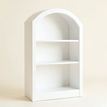 Ridge Arc Freestanding Bookcase - White (synthetic illustration; no displayed measurements)