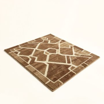 Merlyn Geometric Tufted Wool Brown/Tan Area Rug (synthetic illustration; no displayed measurements)
