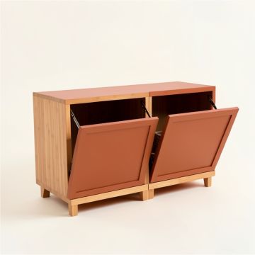Birch Canyon Freestanding Pull-Out Hamper Cabinet - Terracotta (synthetic illustration; no displayed measurements)