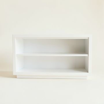 Field Arc Low Bookcase - White (synthetic illustration; no displayed measurements)